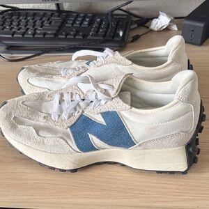 327 New Balance Off-White and Denim Sneakers size 9